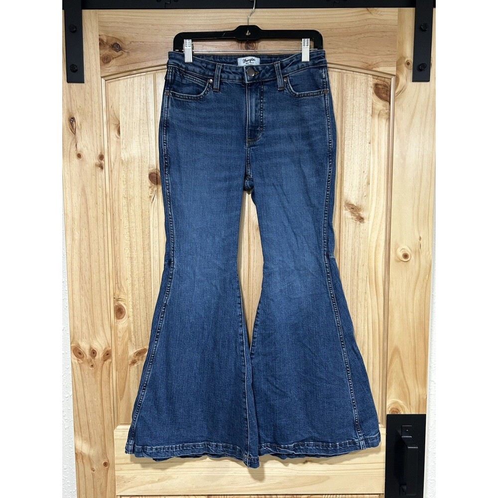 Wrangler Retro High Rise Flare Bell Bottom Jeans Womens 28 X 28 Medium Wash